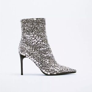 Zara Crystal Heeled Ankle Boots - Special Edition